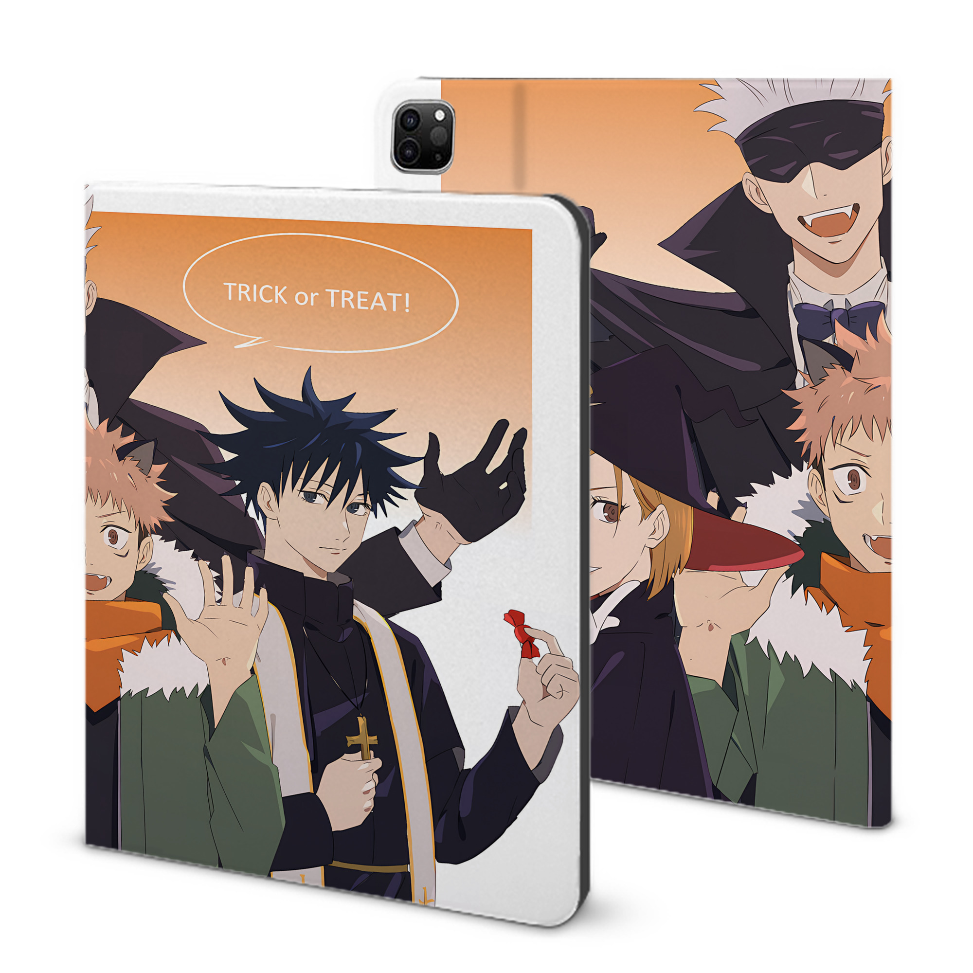 （画像用） 呪術廻戦 Jujutsu Kaisen IPad ケース ブック型 PUレザー TPU 耐衝撃 軽量 薄型 ペン収納なし 全面保護 IPad 各モデル対応